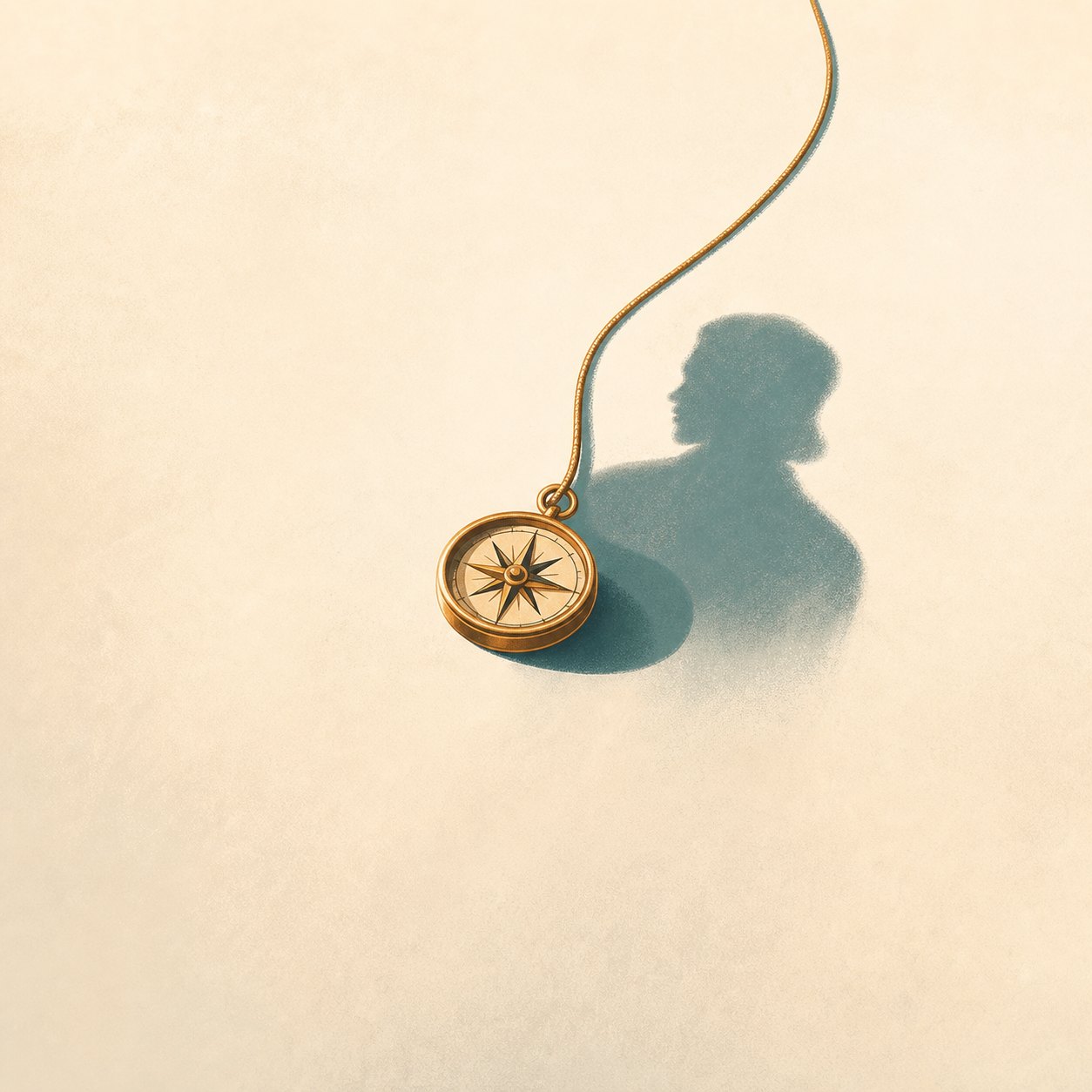 Original compass pendant artwork